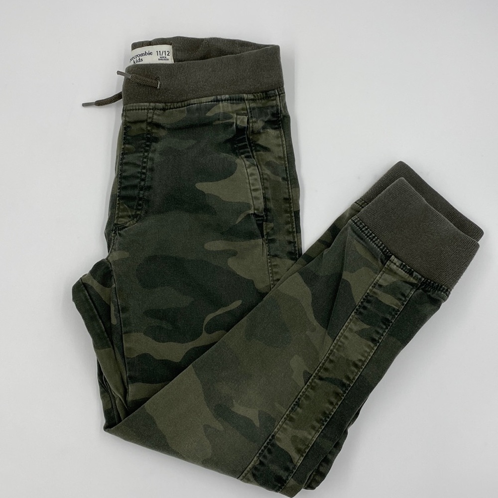 Abercrombie Kids Green Camo Joggers